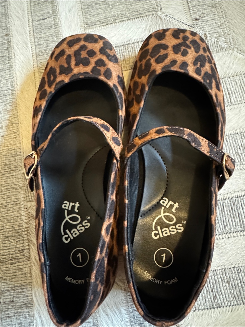 Target - art class Leopard Print Mary Jane Flats - Brown & Black